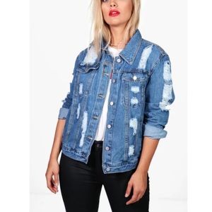 Distressed Boohoo Denim Jacket